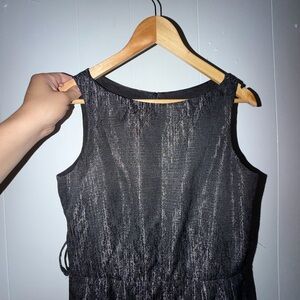 Women Zara Black and Silver Sleeveless Dress